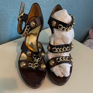 Coach Brown Croc high heels size 7